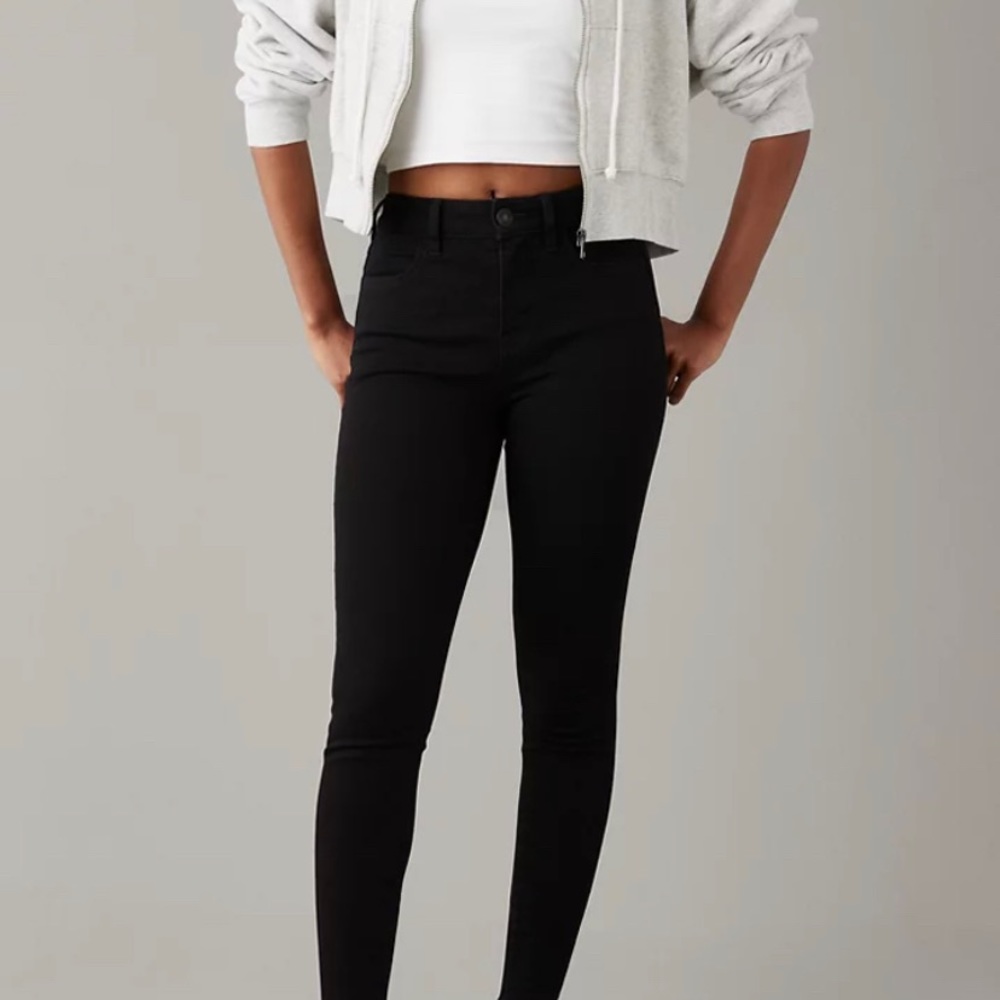 Worn once AE Next Level Stretch black Jeans